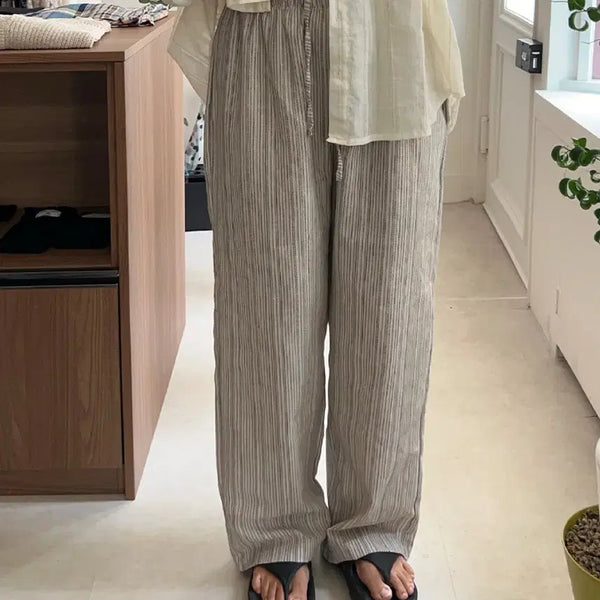 [BUNJANG] Labu Vintage Linen Hippie Stripe Pants / 라부 빈티지 린넨 히피 스트라이프 팬츠