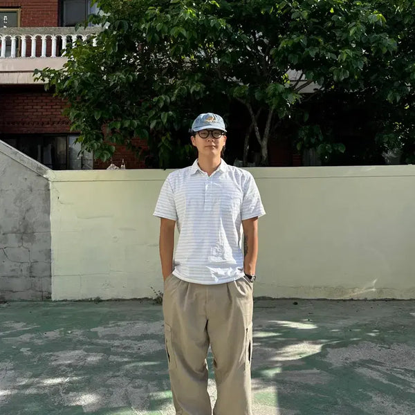 [BUNJANG] Gap Striped Short Sleeve Shirt / 갭 스트라이프 반팔 셔츠