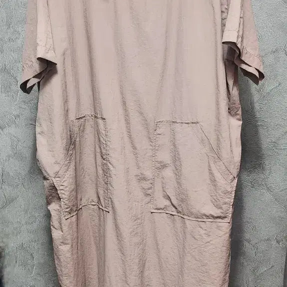 [BUNJANG] Hooded Short-Sleeve Long Dress Beige / 후드 반팔 롱 원피스 베이지