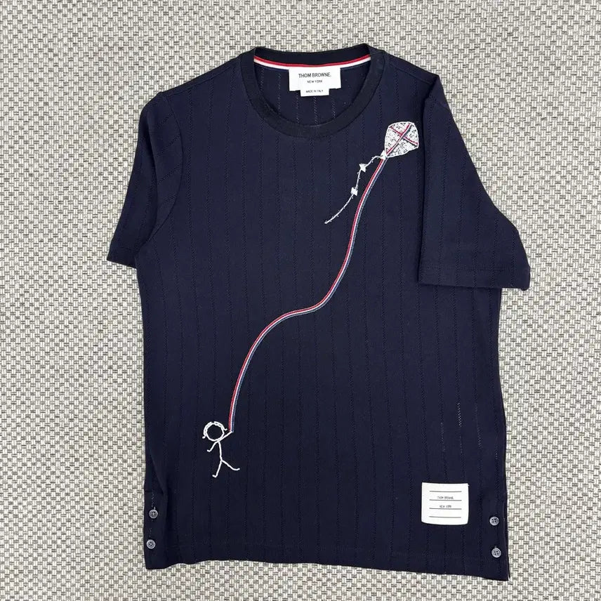 [BUNJANG] Thom Browne Pointelle Kite Short Sleeve T-Shirt Navy Size 40 / [40]톰브라운 포인텔 카이드 반팔티
