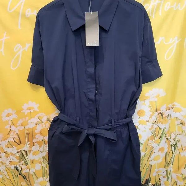 [BUNJANG] ZIOZIA Navy Short-Sleeve Jumpsuit / 미사용/ZIO SONGZIO 네이비 반팔 점프수트 F