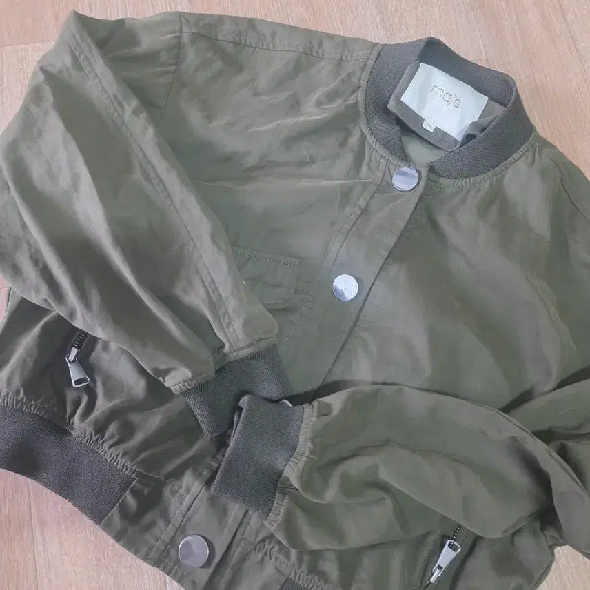 [BUNJANG] Maje Khaki Bomber Jacket / maje 마쥬 카키색 봄버 자켓