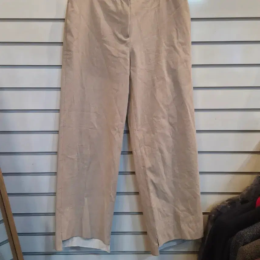 [BUNJANG] Lanvin Beige Wide Leg Trousers / 랑방 베이지색 여성용 와이드 팬츠