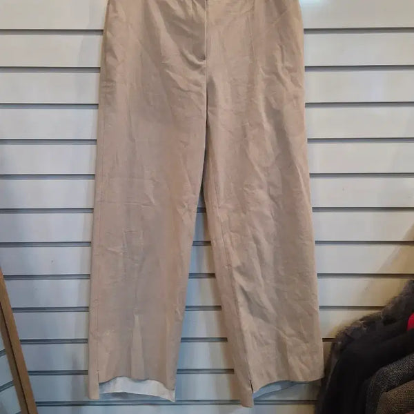 [BUNJANG] Lanvin Beige Wide Leg Trousers / 랑방 베이지색 여성용 와이드 팬츠