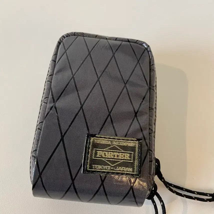 [BUNJANG] Porter Yoshida & Co. Grey PVC Coated Check Wallet Pouch / Porter 요시다 포터 지갑 그레이  파우치