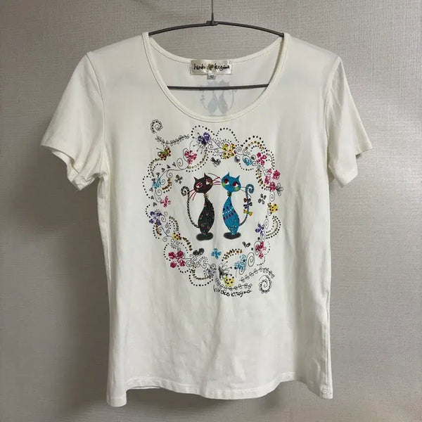 [BUNJANG] Jigushop White T-shirt / 지구샵 지구네 빈티지 레트로 키치 화이트 티셔츠