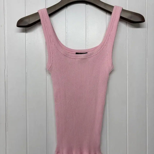 [BUNJANG] Massimo Dutti Pink Ribbed Sleeveless Top XS / 마시모두띠 핑크 골지 민소매 XS(44-마른55)  라