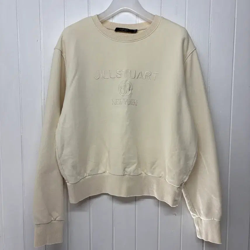 [BUNJANG] Jill Stuart Crewneck Sweatshirt Ivory / 질스튜어트 맨투맨 아이보리 90  바