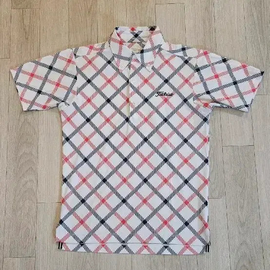 [BUNJANG] Titleist Checked Short Sleeve Polo Shirt Size 95 / 타이틀리스트 체크 반팔 카라 티셔츠 95 가슴단면 48
