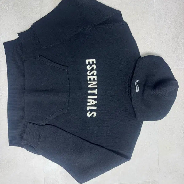 [BUNJANG] Fear of God Essentials Hoodie Knit Black M / 피어오브갓 에센설 후드 니트 블랙 M