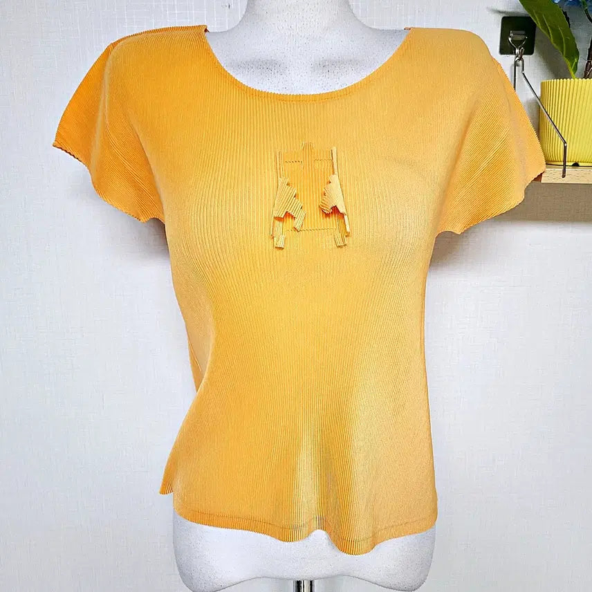 [BUNJANG] Issey Miyake Pleats Please Limited Edition Short Sleeve Top Orange / 이세이미야케 플리츠플리즈 시즌한정판 반팔티 55 66 오렌지