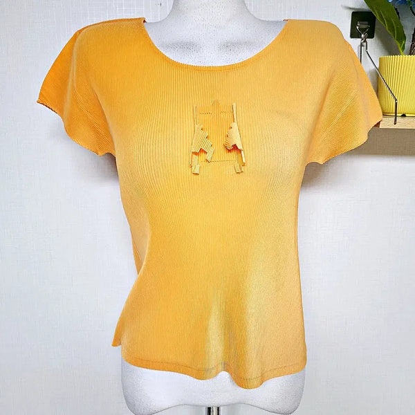 [BUNJANG] Issey Miyake Pleats Please Limited Edition Short Sleeve Top Orange / 이세이미야케 플리츠플리즈 시즌한정판 반팔티 55 66 오렌지