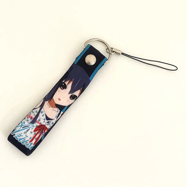 [BUNJANG] K-On! Azusa Double-Sided Fabric Strap Keychain / 고전 케이온 아즈사 양면 패브릭 스트랩 키링