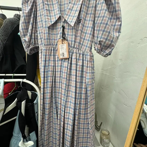 [BUNJANG] Miu Miu Checked Shirt Dress / 미우미우 체크 셔츠 원피스