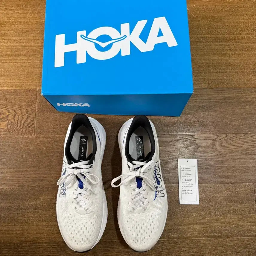 [BUNJANG] Hoka Mach 6 White Ultramarine Running Shoes (Size 265) / [265] 호카 마하6 화이트울트라마린