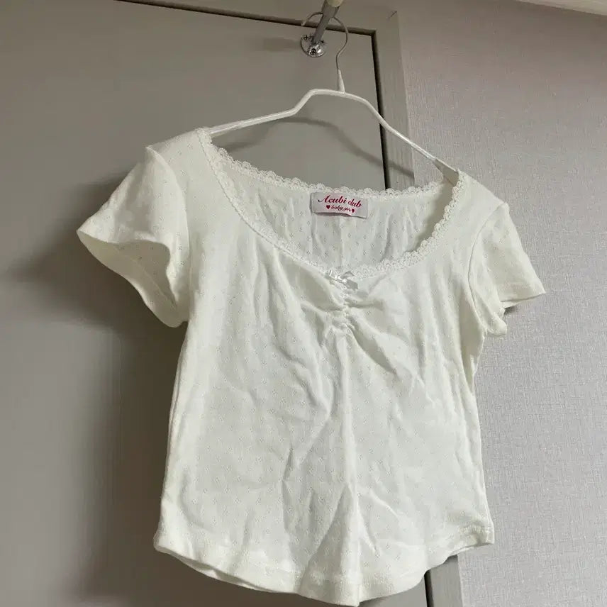 [BUNJANG] Acabi Club Lace Short Sleeve Blouse / acabi club 레이스 반팔 블라우스
