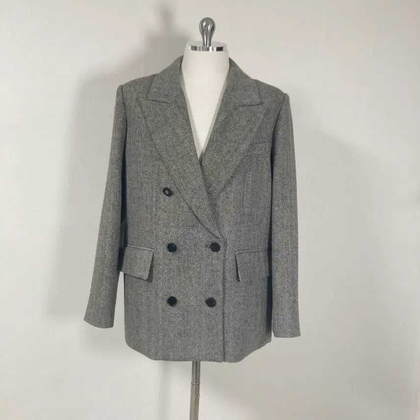 [BUNJANG] LUCKY CHOUETTE Women's Double-Breasted Blazer / 럭키슈에뜨 여성더블자켓66호호상점
