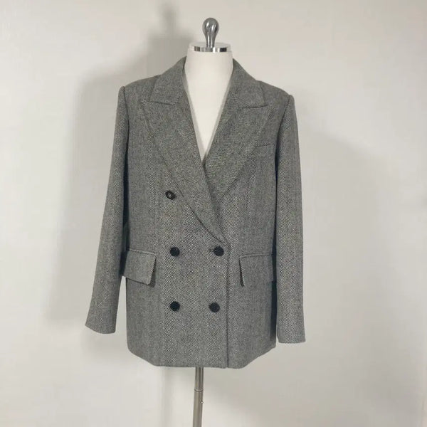 [BUNJANG] LUCKY CHOUETTE Women's Double-Breasted Blazer / 럭키슈에뜨 여성더블자켓66호호상점