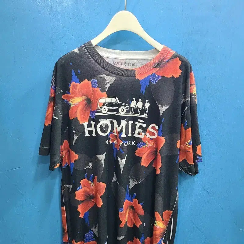 [BUNJANG] REASON CLOTHING Hawaiian Graphic T-Shirt / 희귀 미국 스트릿 리즌 하와이안 힙합 반팔티