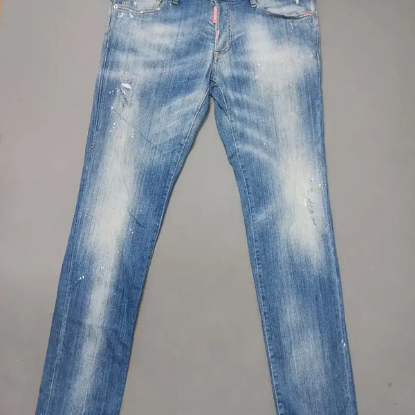 [BUNJANG] DSQUARED2 Neon Logo Paint Slim Jeans / [36] 정품 디스퀘어드2 네온로고 페인트 슬림진 청바지