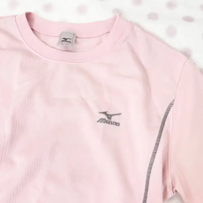 [BUNJANG] Mizuno Pink Short Sleeve T-Shirt / 미즈노 딸기우유 반팔 히메갸루 스포티 로걀탑 연핑크 stc빈티지