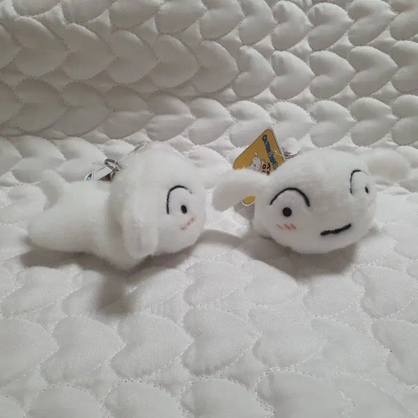[BUNJANG] Crayon Shin-chan Shiro 8cm Plush Keychain / 짱구 흰둥이 8cm 인형 키링