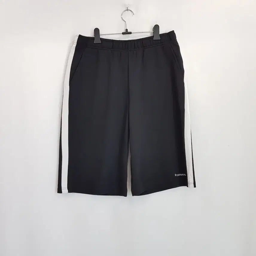 [BUNJANG] Converse Embroidered Logo Black Training Shorts Men's M / 컨버스 자수로고 검정 트레이닝 추리닝 반바지 남M R43