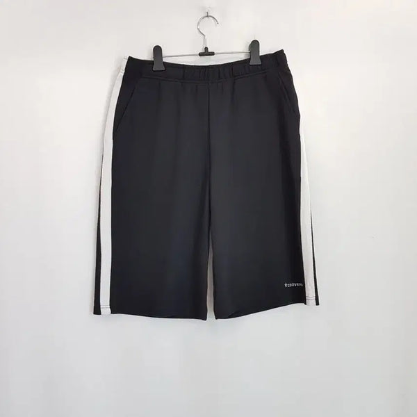 [BUNJANG] Converse Embroidered Logo Black Training Shorts Men's M / 컨버스 자수로고 검정 트레이닝 추리닝 반바지 남M R43