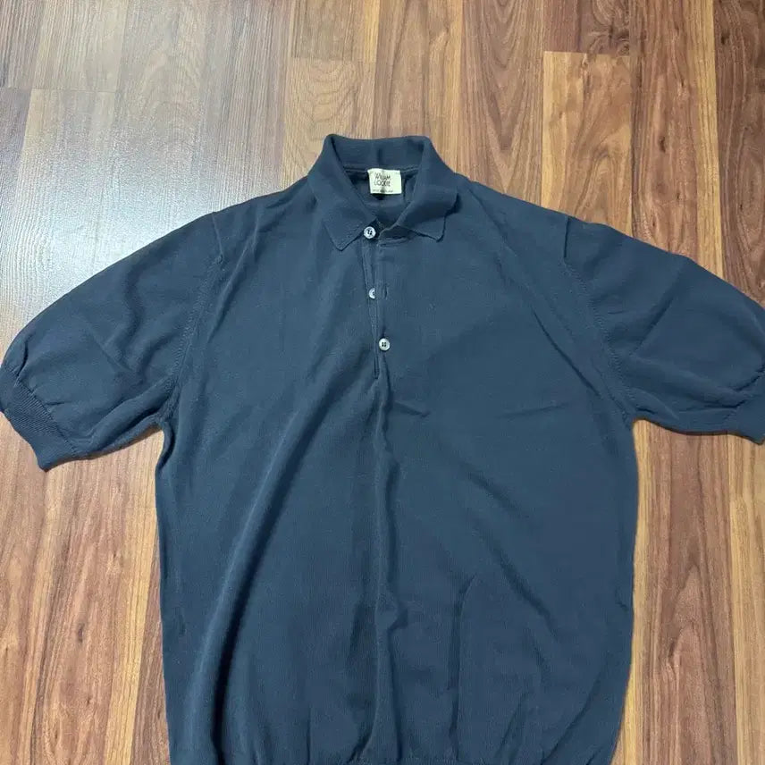 [BUNJANG] William Lockie Navy Knit Short Sleeve T-Shirt / 윌리엄 로키 니트 반팔