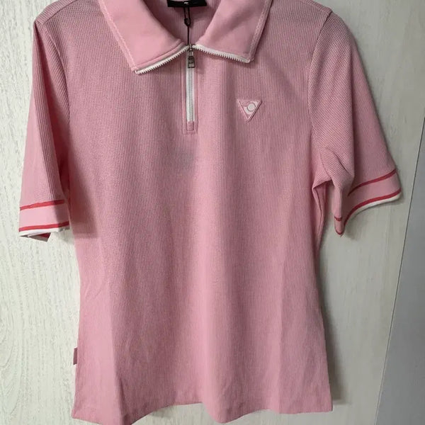 [BUNJANG] W.Angle Pink Golf Short Sleeve T-Shirt (Size S/90) / 와이드앵글 핑크 골프 반팔티 90