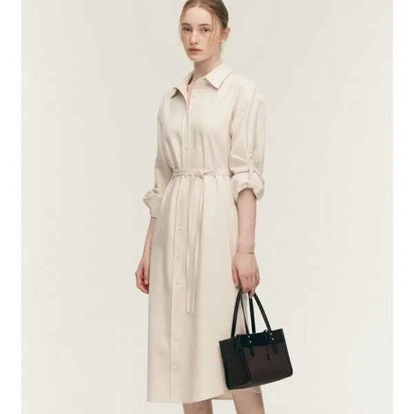 [BUNJANG] Sie Seine Long Shirt Dress Cream / sie 시에 세느 셔츠 롱 원피스 크림