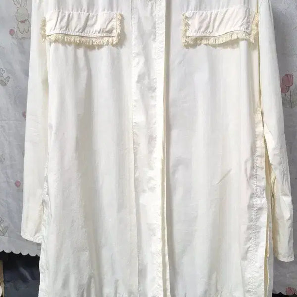 [BUNJANG] Mine Tassel Cooling Shirt - Ivory / 마인   테슬     냉감~~~ 셔츠; 최저가~