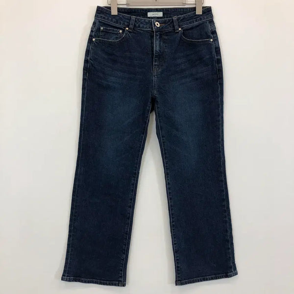 [BUNJANG] Hazzys Flare Fit Leather Patch Denim Jeans (28 inches) / 헤지스 플래어핏 레더패치 데님진 28 인치