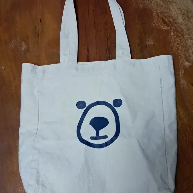 [BUNJANG] BEAKER Bear Print Canvas Tote Bag / 비이커 곰돌이 에코백
