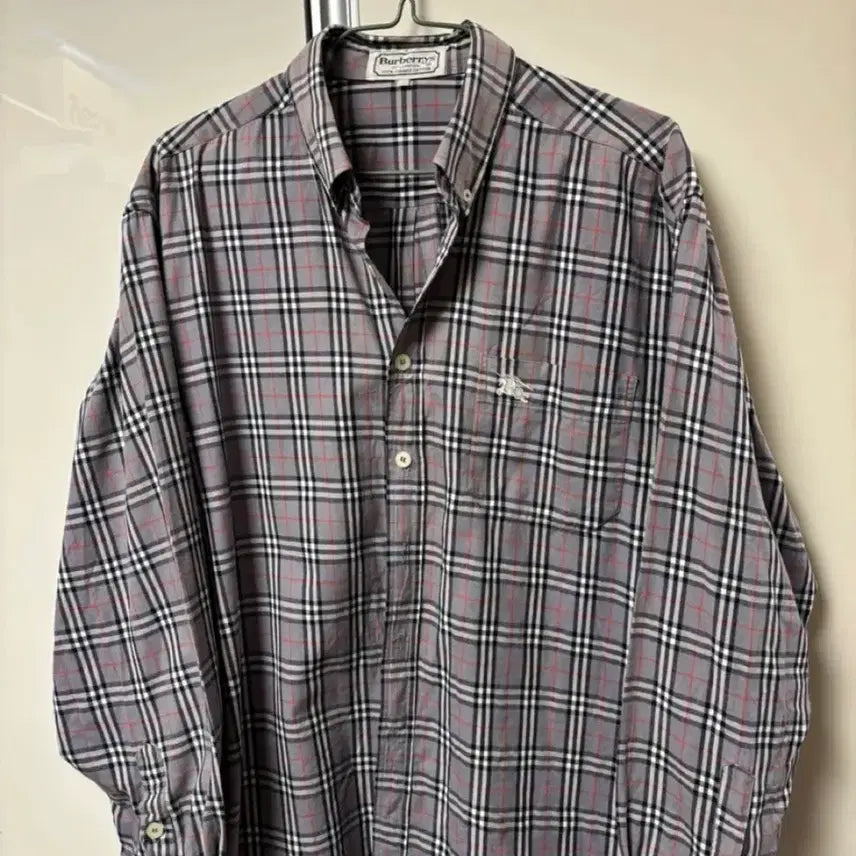 [BUNJANG] Burberry Check Shirt Grey / 버버리 체크 남방 셔츠 그레이