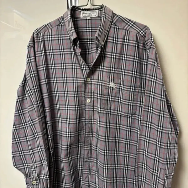 [BUNJANG] Burberry Check Shirt Grey / 버버리 체크 남방 셔츠 그레이
