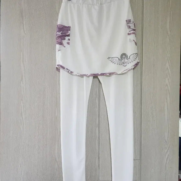 [BUNJANG] White Skirt Leggings with Wing Detail / 화이트 스커트 레깅스 (날개 장식)