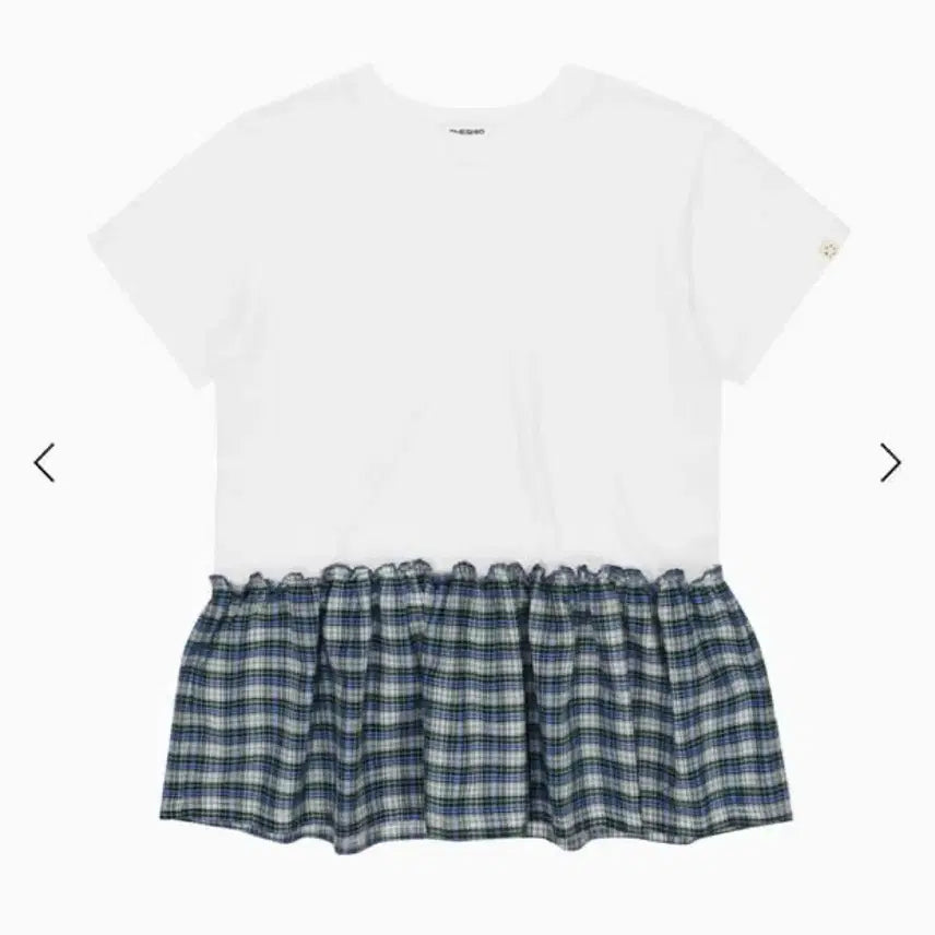 [BUNJANG] OHEHIO Check Frill T-shirt / 오헤시오 체크프릴티셔츠
