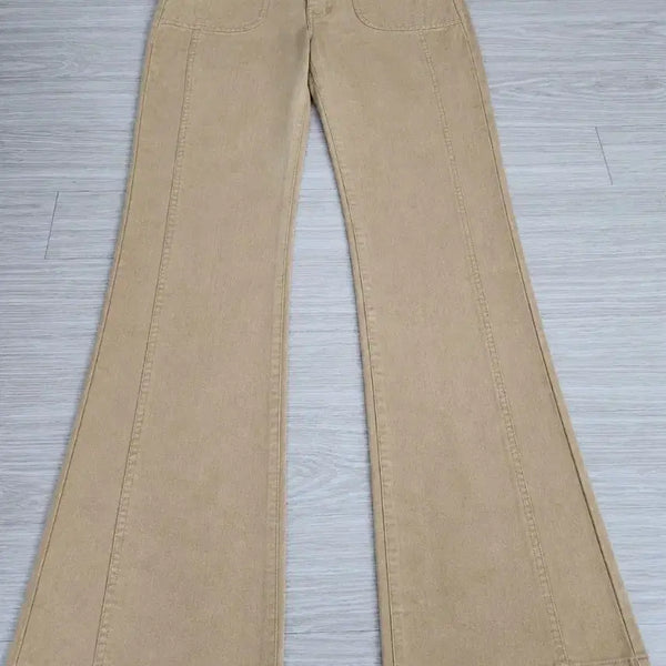 [BUNJANG] Mustard Butter Wash Wide Leg Jeans / 연한 머스타드 버터색 긴바지 청바지