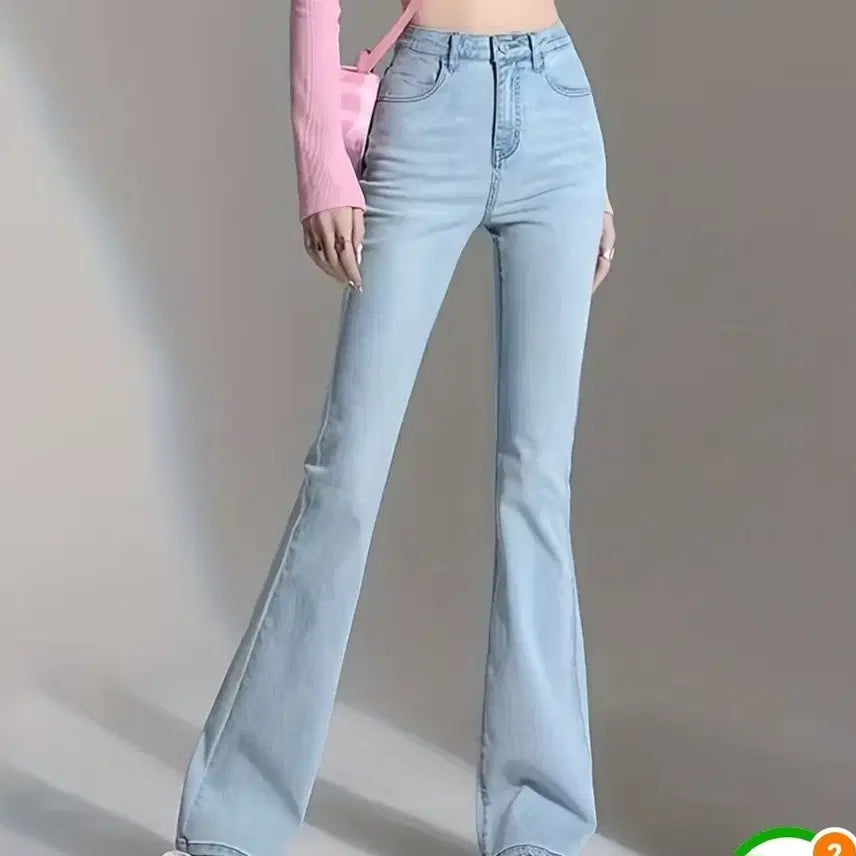 [BUNJANG] High-Waisted Bootcut Jeans (Size L) / [새제품]하이웨스트 청바지 (66-L사이즈)