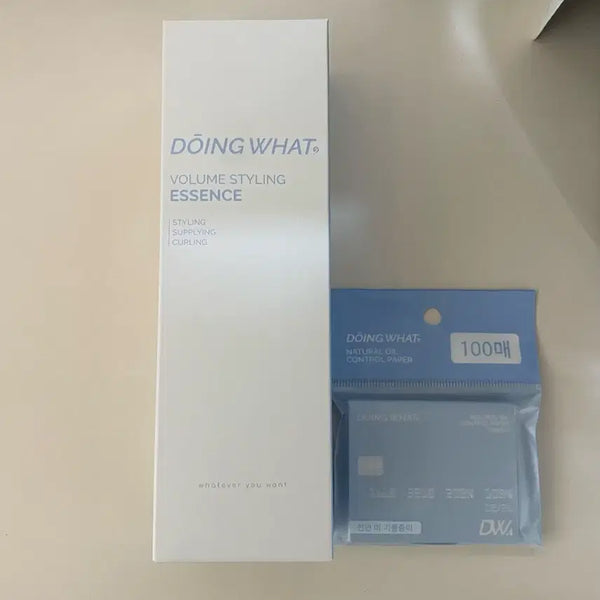 [BUNJANG] DUOINGWHAT Volume Styling Essence 200ml + Oil Blotting Paper Set (Sealed) / (미개봉) 두잉왓 볼륨 스타일링 에센스 200ml + 기름종이