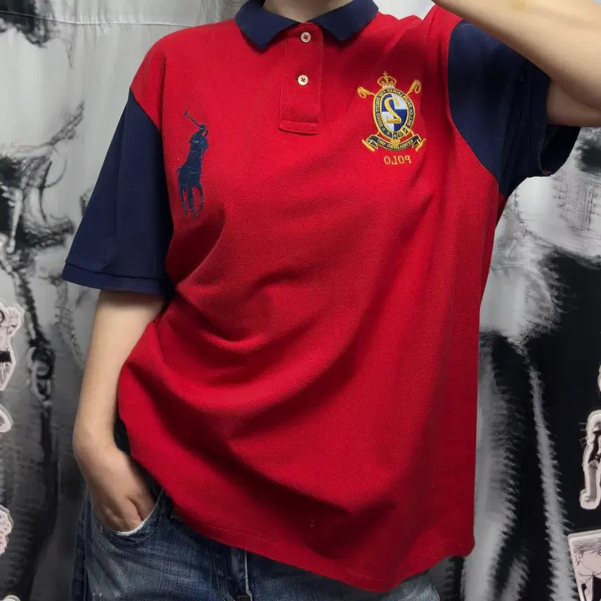 [BUNJANG] Polo Ralph Lauren Big Pony Red Polo Shirt / 폴로 랄프로렌 빅포니 레드 카라티