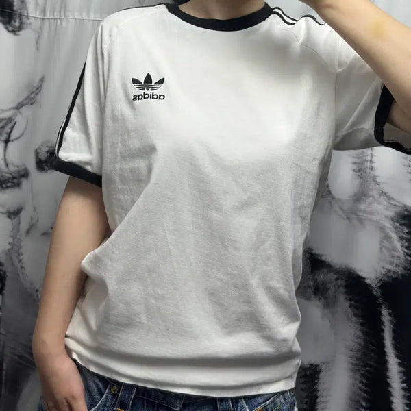 [BUNJANG] Adidas Three Stripe Ringer T-Shirt / 아디다스 삼선 링거티셔츠