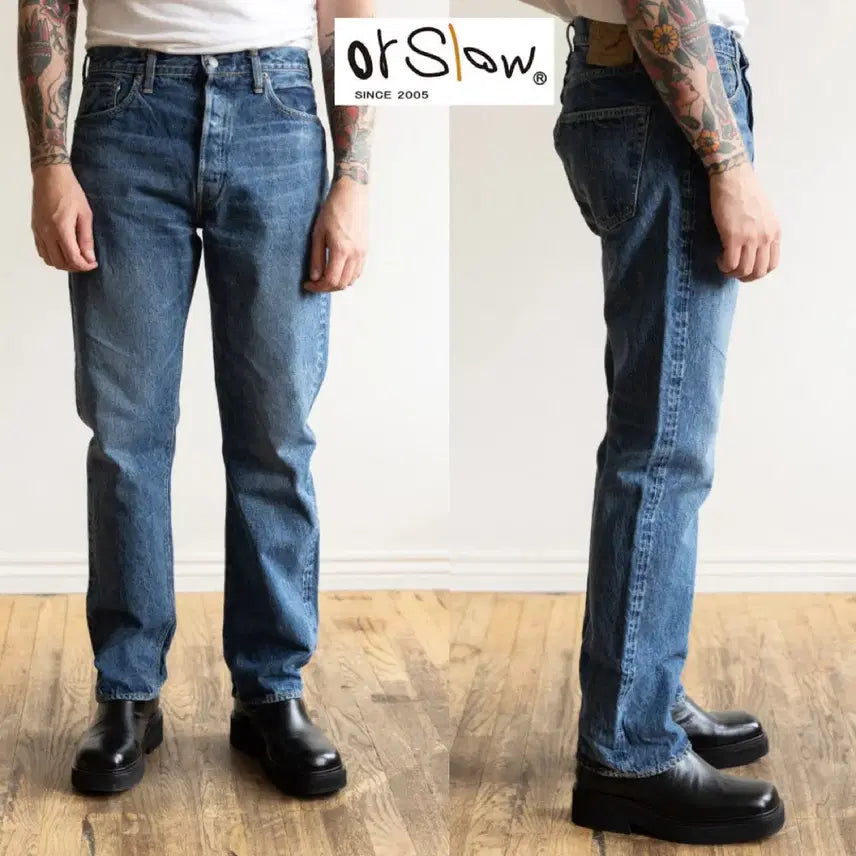 [BUNJANG] OrSlow 105 2 Year Wash Denim Jeans Size 1 / 오어슬로우 105 2year 데님 청바지 1사이즈