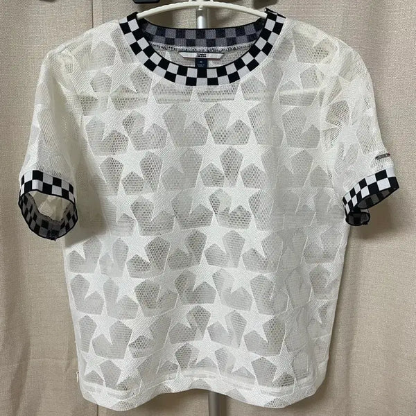 [BUNJANG] Tommy Hilfiger Star Pattern See-Through T-Shirt Size M / 타미힐피거 별 패턴 시스루 M사이즈