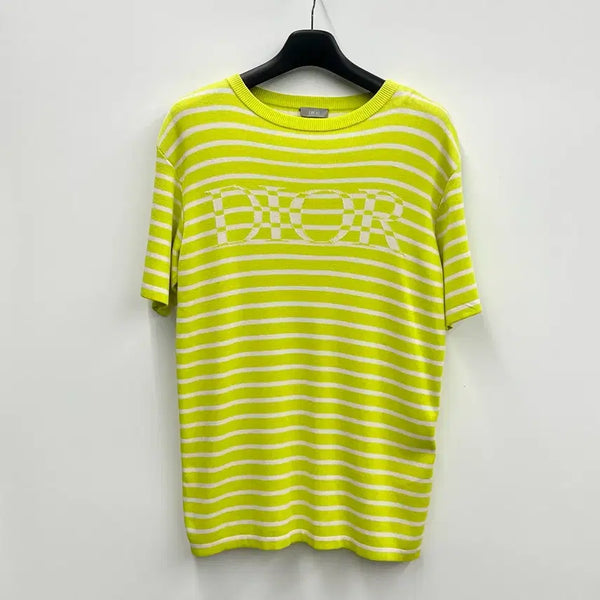 [BUNJANG] Dior Striped Knit Short Sleeve Shirt - Size S / AB2 / 디올 스트라이프 니트 반팔 S