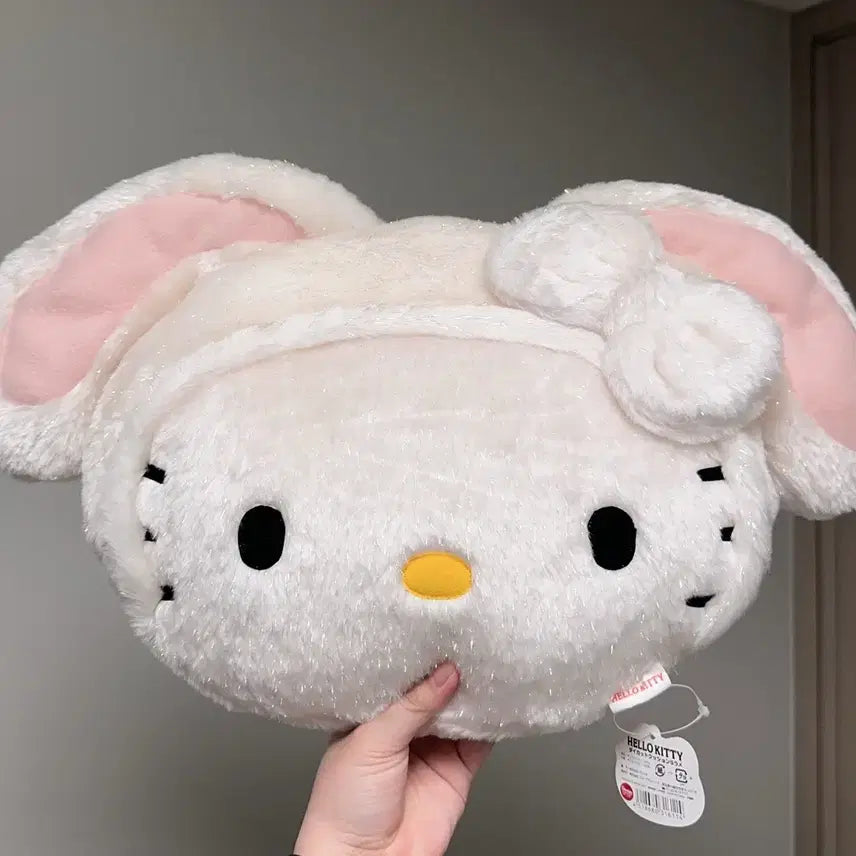 [BUNJANG] Vintage Sanrio Hello Kitty Snow Rabbit Face Cushion / 급처!! 고전 산리오 눈토끼 헬로키티 인형 페이스 쿠션