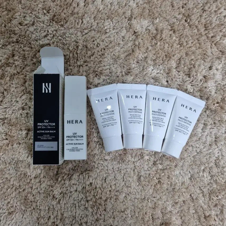 [BUNJANG] Hera UV Protector Active Sun Balm 10g & Multi Defense SPF50+ PA++++ Sunscreen Set / 헤라 UV프로텍터 액티브 선 밤 10g 헤라 선스틱 선크림 썬스틱