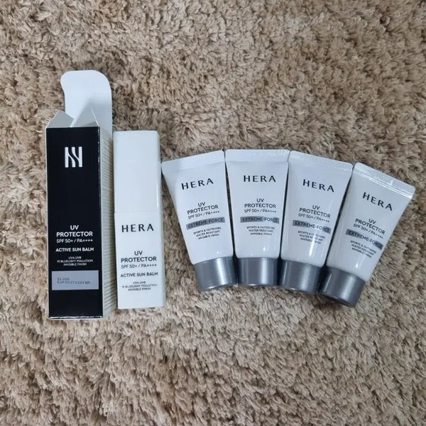 [BUNJANG] Hera UV Protector Active Sun Balm & Extreme Force Sunscreen Set / 헤라 UV프로텍터 액티브 선 밤 10g 헤라 선스틱 선크림 썬스틱