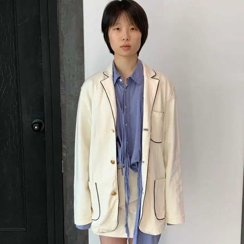 [BUNJANG] Gap Taped Sweat Blazer / Gap 테이핑 스웻 블레이저